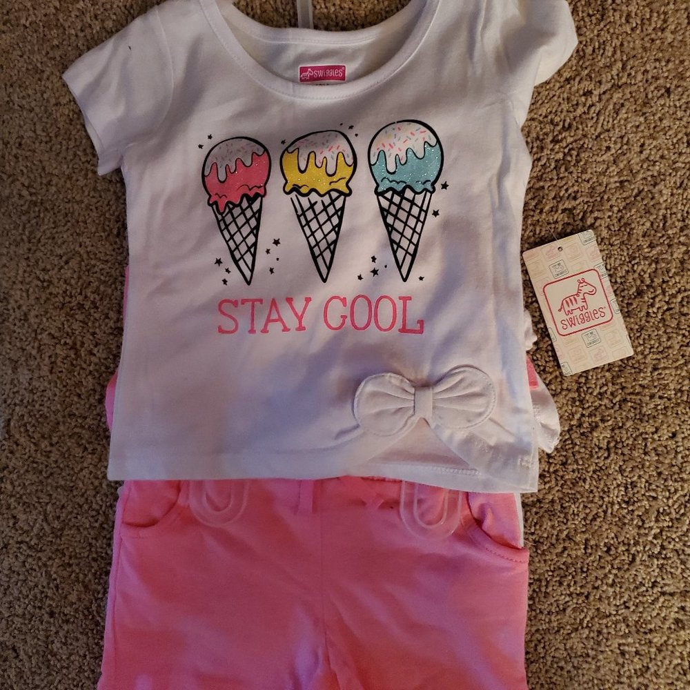 3 NWT Adorable Baby Girl Outfits 12M